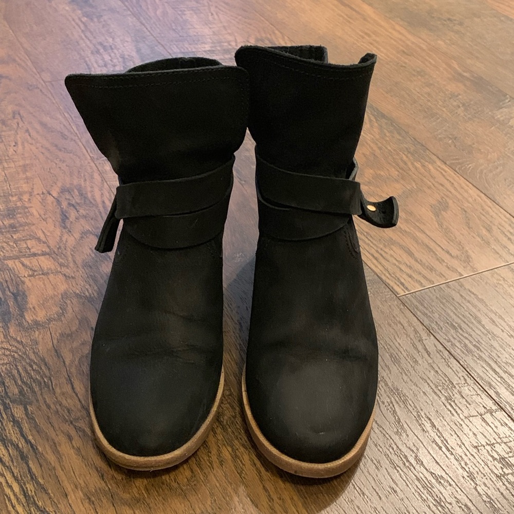 UGG Black Suede Moto Booties